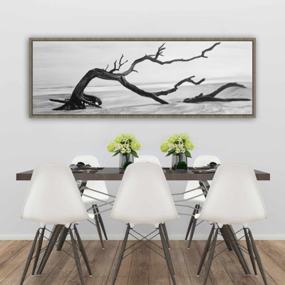 Dead Tree in Water - Coastal Bedroom Framed Canvas Decor