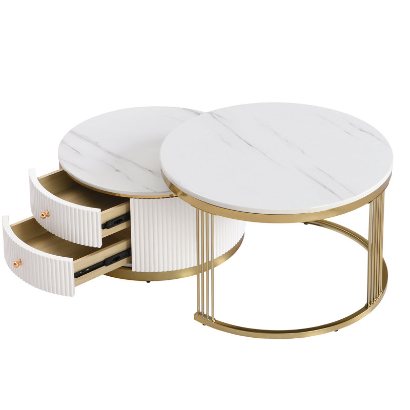 Table basse gigogne 2 tiroirs Elegant Grace
