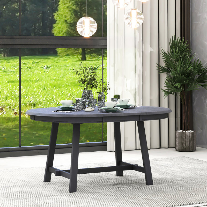 Table de salle à manger ronde extensible grise - capacité de poids de 200 lb, stable et fiable