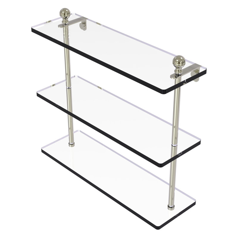 Morosini 3 Piece Tiered Shelf, 16", Polished Nickel