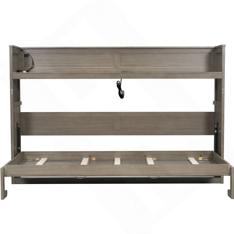 Lit escamotable avec bureau, lumière DEL et station de charge USB