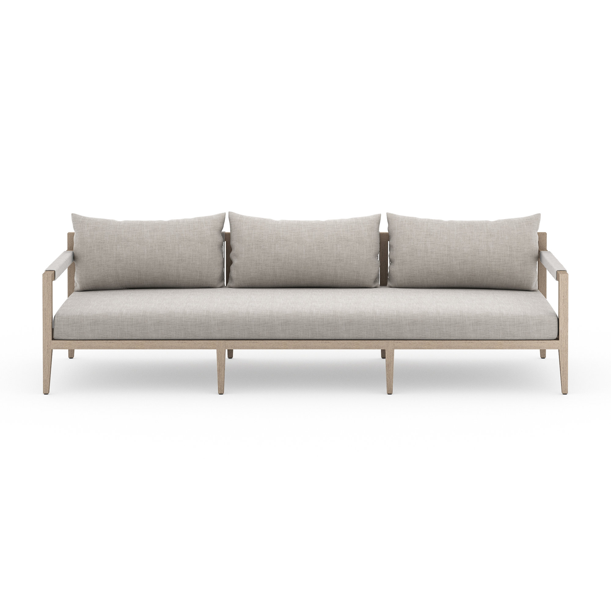93'' Wide Teak Patio Sofa with Cushions