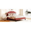 Grand lit plateforme tapissier glamour avec tête de lit en velours rouge-891297100-891297102