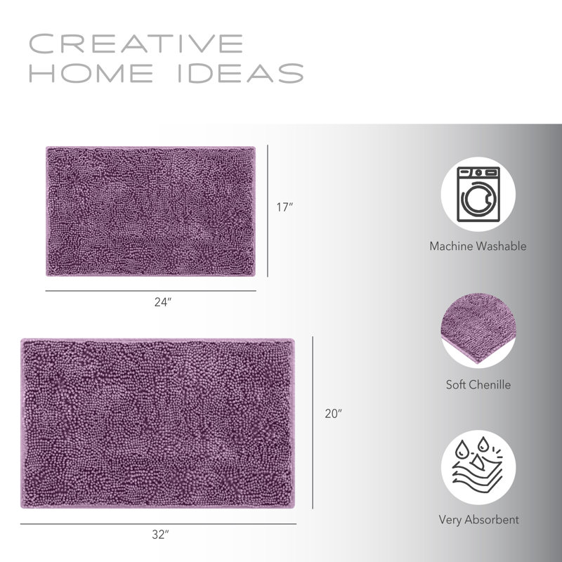 Macie Ombre Shower Curtain with Hooks Included and with Liner Included, Lavender/White