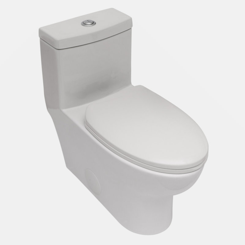 Toilette en céramique une pièce, double chasse avec siège à fermeture en douceur