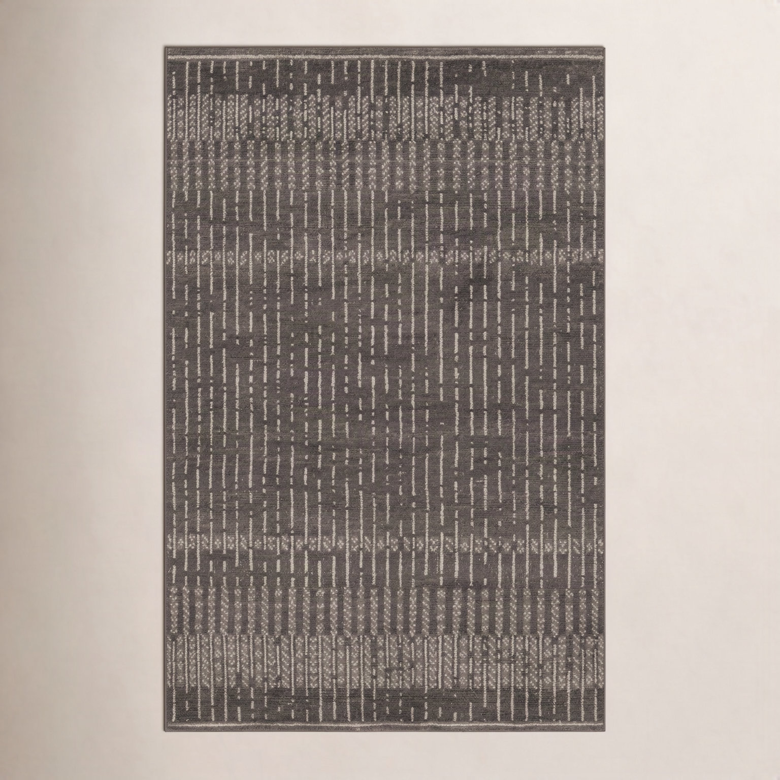 Vanna Hand-Knotted Striped Wool Rug, Grey, 7'9x9'9