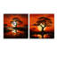 Coucher de soleil silhouettes d'arbre baobab-530714559