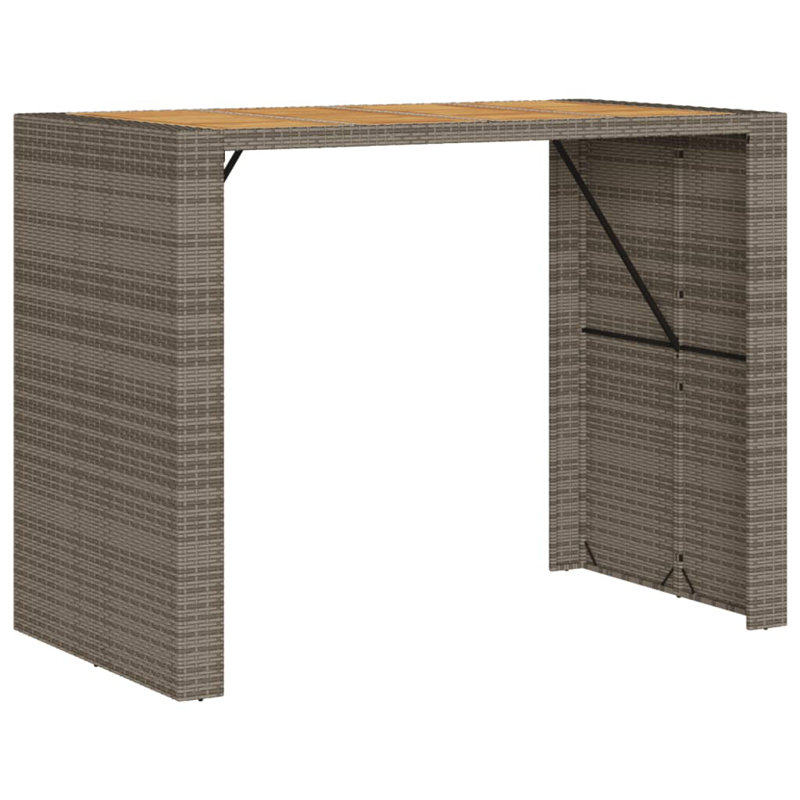 Vidaxl Garden Bar Table Grey, Gray, 43.3" H x 57.1" W x 31.5" D