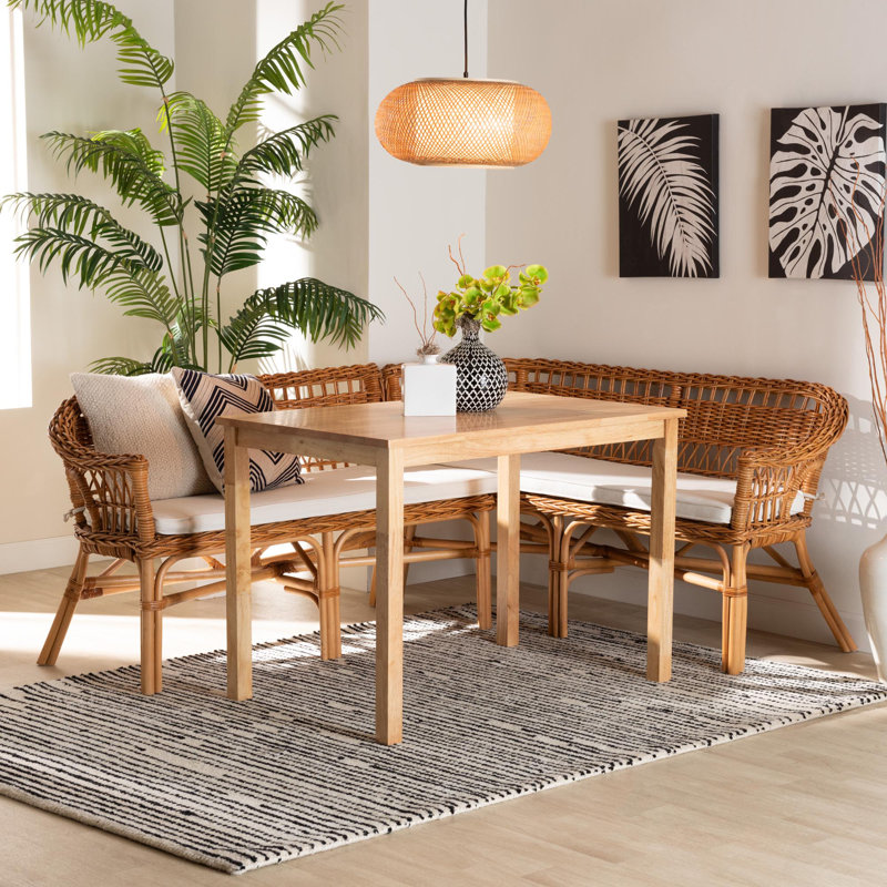 Ensemble repas en rotin pour 4 personnes Airete
