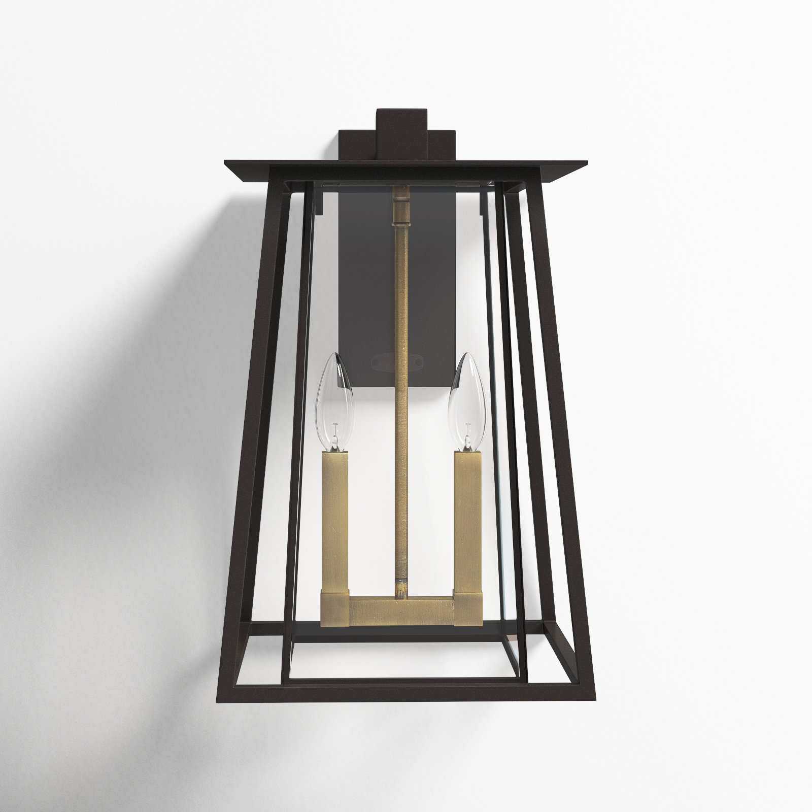 2 Light Bell Outdoor Wall Light, Buckeye Bronze/Yellow, Incandescent