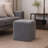 Square Knitted Footstool Ottoman, Handwoven Design 17 Inch Gray Cotton