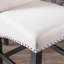 Tabouret de comptoir rembourré 25 po avec garniture cloutée de 25 po (ensemble de 2), blé / noir mat, tissu