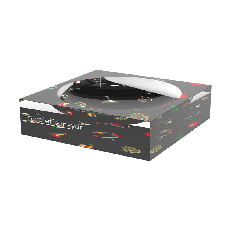Precise Edge Charcoal Acrylic Candy Catchall Dish