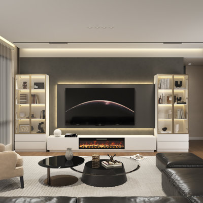 Meuble télé avec foyer de 172 po avec foyer