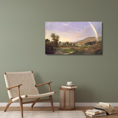 "Landscape with Rainbow" by  Robert S. Duncanson - Gallery Wrap Canvas Wall Art