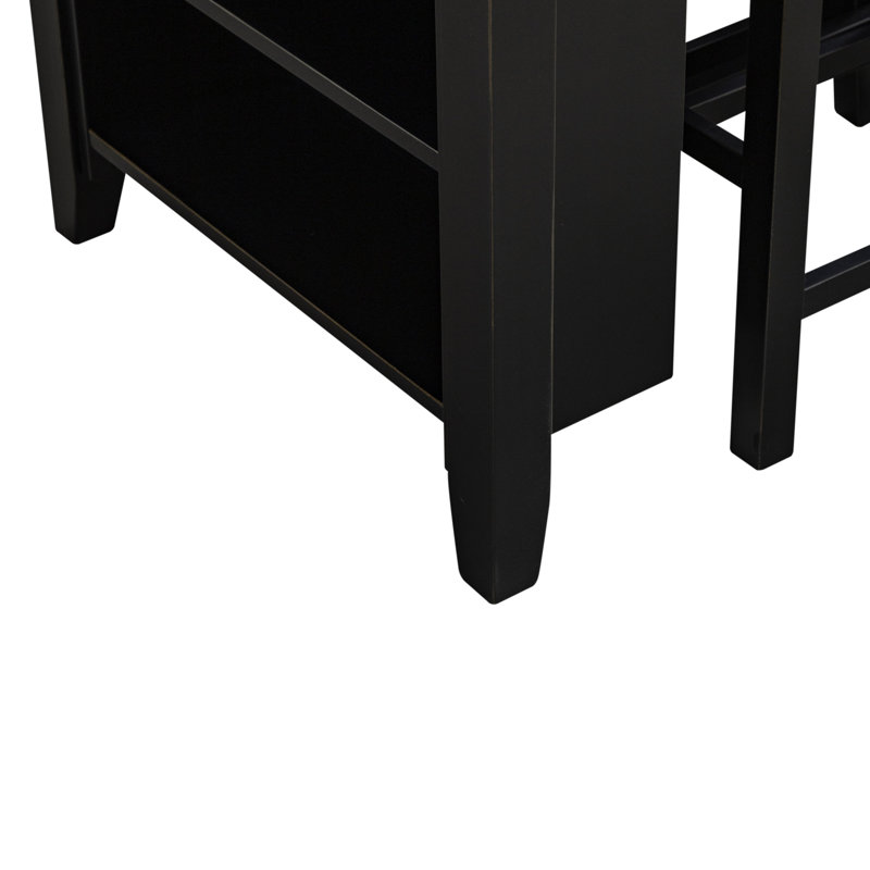 Latour Counter Height Dining Set w/ Upholstered Seats, Black, 5 Piece