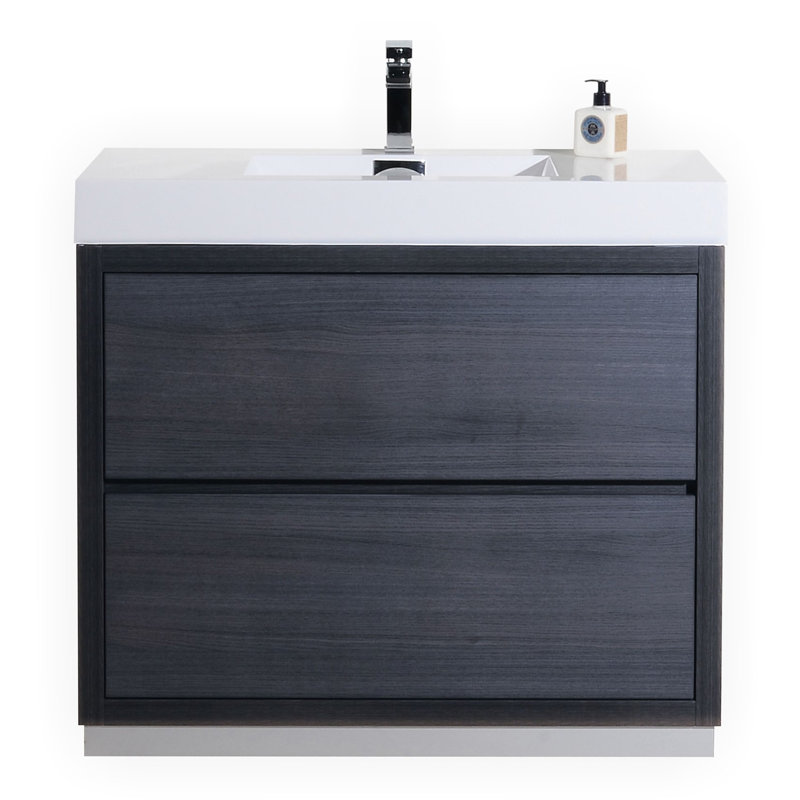Ensemble de meuble-lavabo simple 40 po Royka, Chêne gris