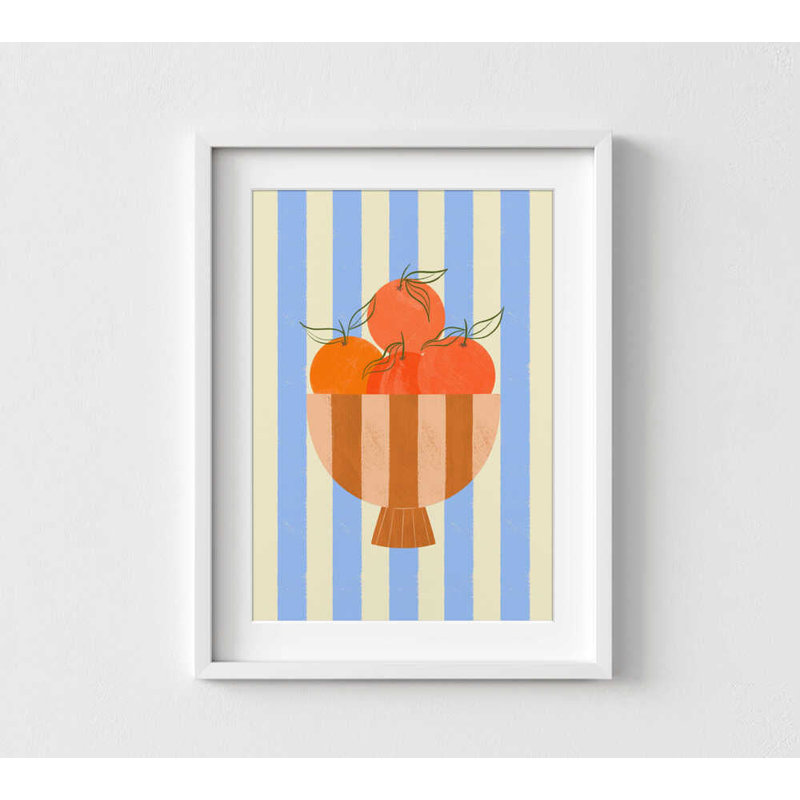 Reproduction d'art mural: aquarelle d'oranges - encadrée ou non