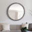 Miroir mural moderne avec cadre en métal texturé pour comptoir de salle de bain