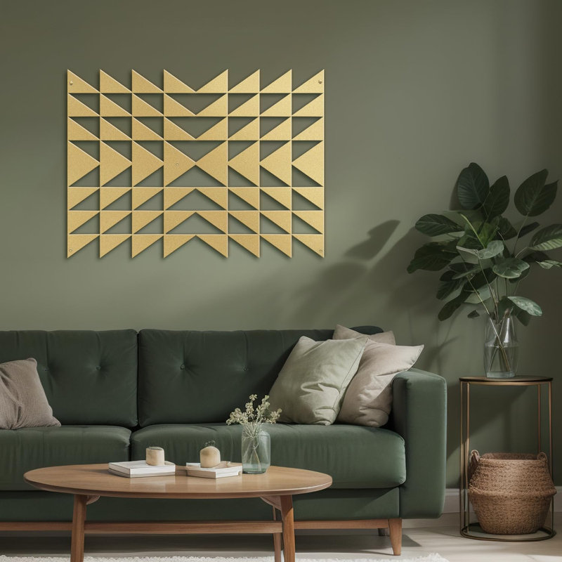 Wall Decor Metal, 12" H x 18" W x 0.05" D, Gold