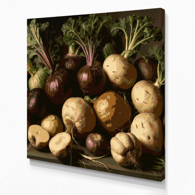 Légumes, art mural sur toile brun Rutabaga