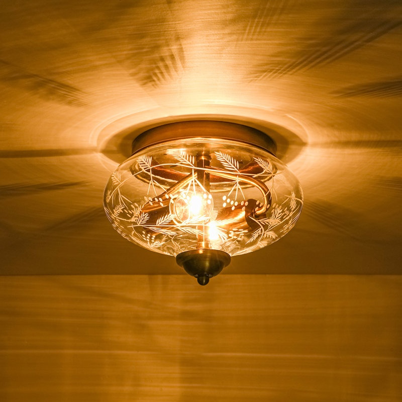 Plafonnier encastré en verre 3 lumières