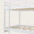 Wood Queen Size Bunk Bed with Ladder, Solid Pine Frame, Guardrails & Space-Saving Design-416661261