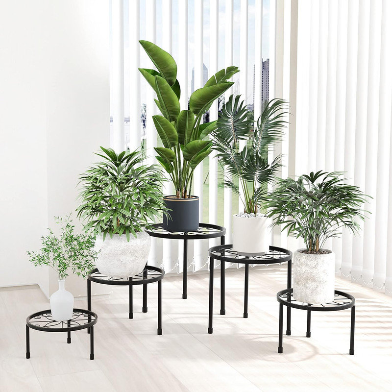 Reigan Plant Stand - Set of 5, Black