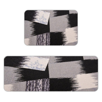 Brushstroke Check, Kitchen Mats Set of 2