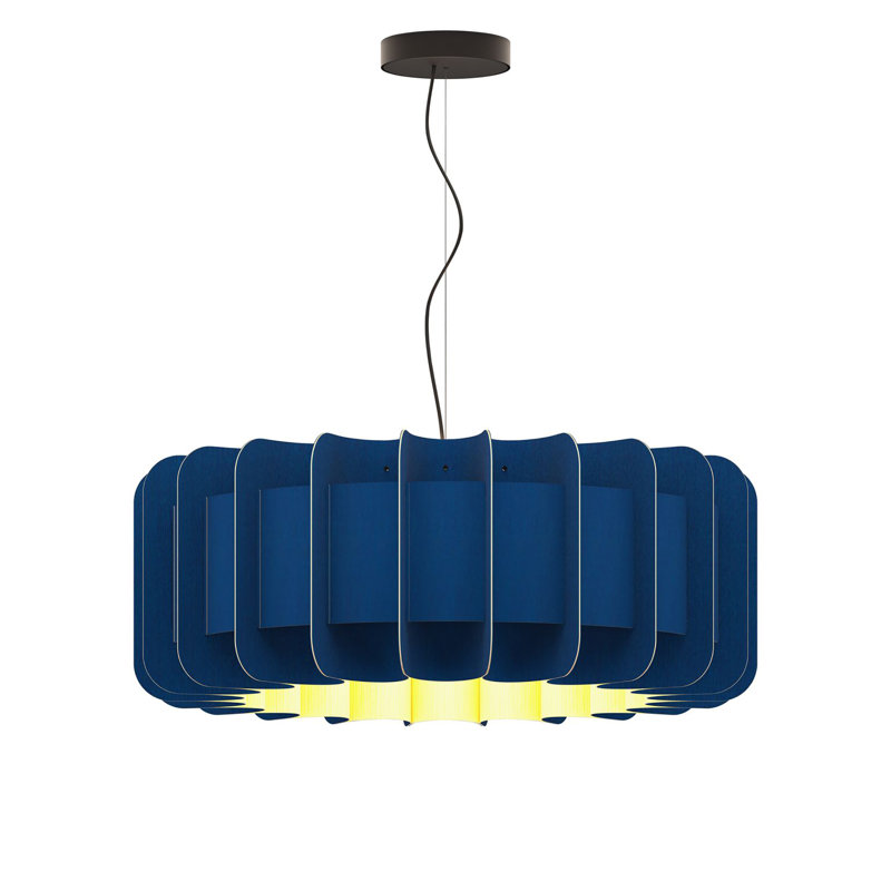 Luminaire suspendu 1 lumière Clarissa, Bleu, H 11 po x l 29,1 po x P 29,1 po
