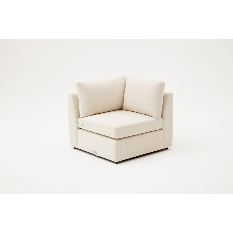 Nelu 1 Seater Seating Component, Cream, 94cm H x 94cm W x 71cm D