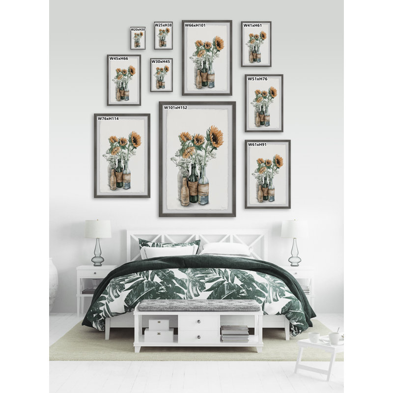 Sunflower Centerpiece by Parvez Taj - Single Picture Frame Painting, 30cm H x 20cm W