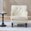 Fauteuil rembourré avec boutons, canapé en tissu de lin pour la chambre à coucher-2059473066