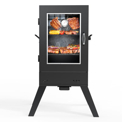 30 Inch Vertical BBQ Smoker 725 Sq.In. Cooking Area Precise Temp Control With Leg Kit