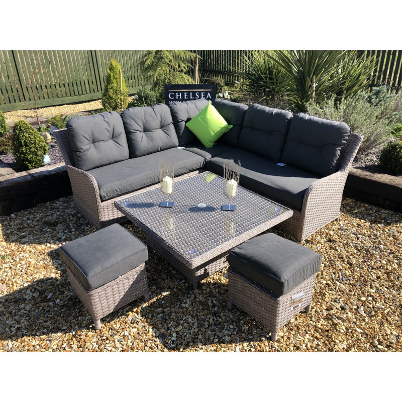 Mashantucket 165cm Wide Patio Sectional with Cushions