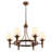 6 Light Classic Farmhouse Wagon Wheel Chandelier With White Shade For Dining Room & Living Room - Dimmable Lighting-1066865385