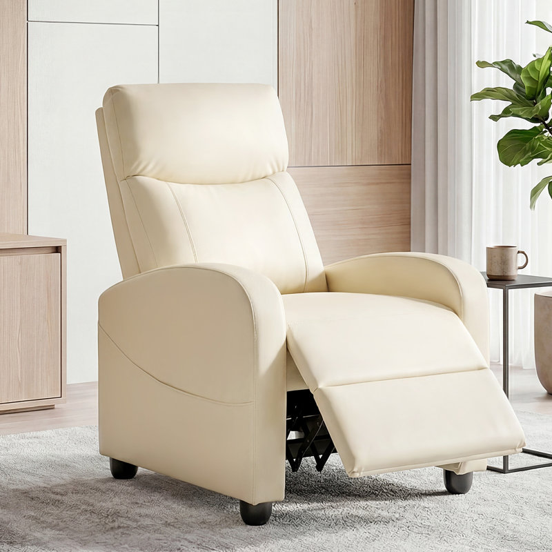 Nailea 25.2" Wide Standard Recliner, Beige