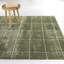 Rectangle bijou à carreaux tissé à la machine recyclé P.E.T. Tapis vert-1581417654