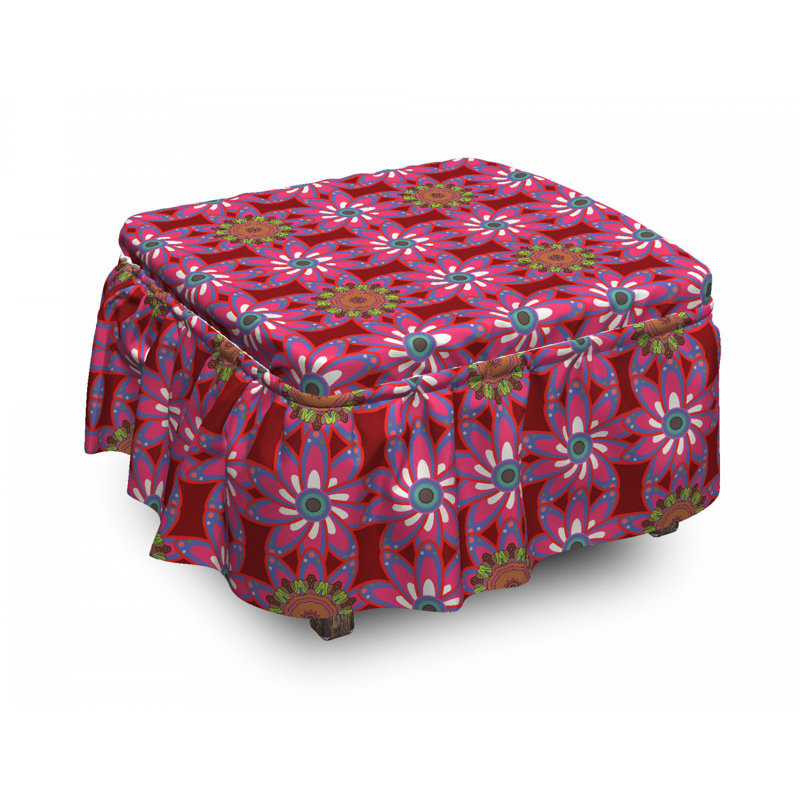 Housse pour repose-pieds à fleurs motley persane