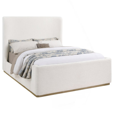 Vindra Cream Queen Sleigh Bed