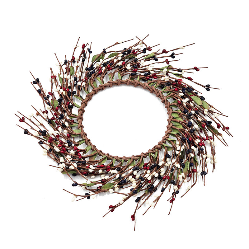Faux couronne de fleurs - ensemble de 6 - rouge / blanc / bleu
