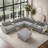 Chenille U Shaped Couch Set-1847087934