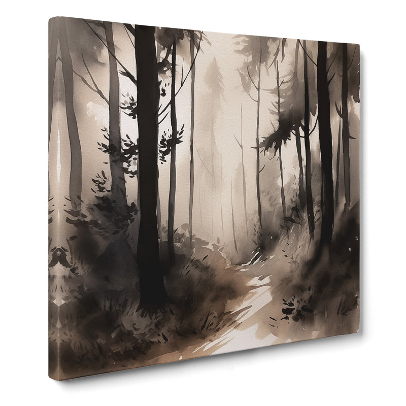 Forest Ink Wash No.3 - No Frame Print, 50cm H x 50cm W x 3cm D