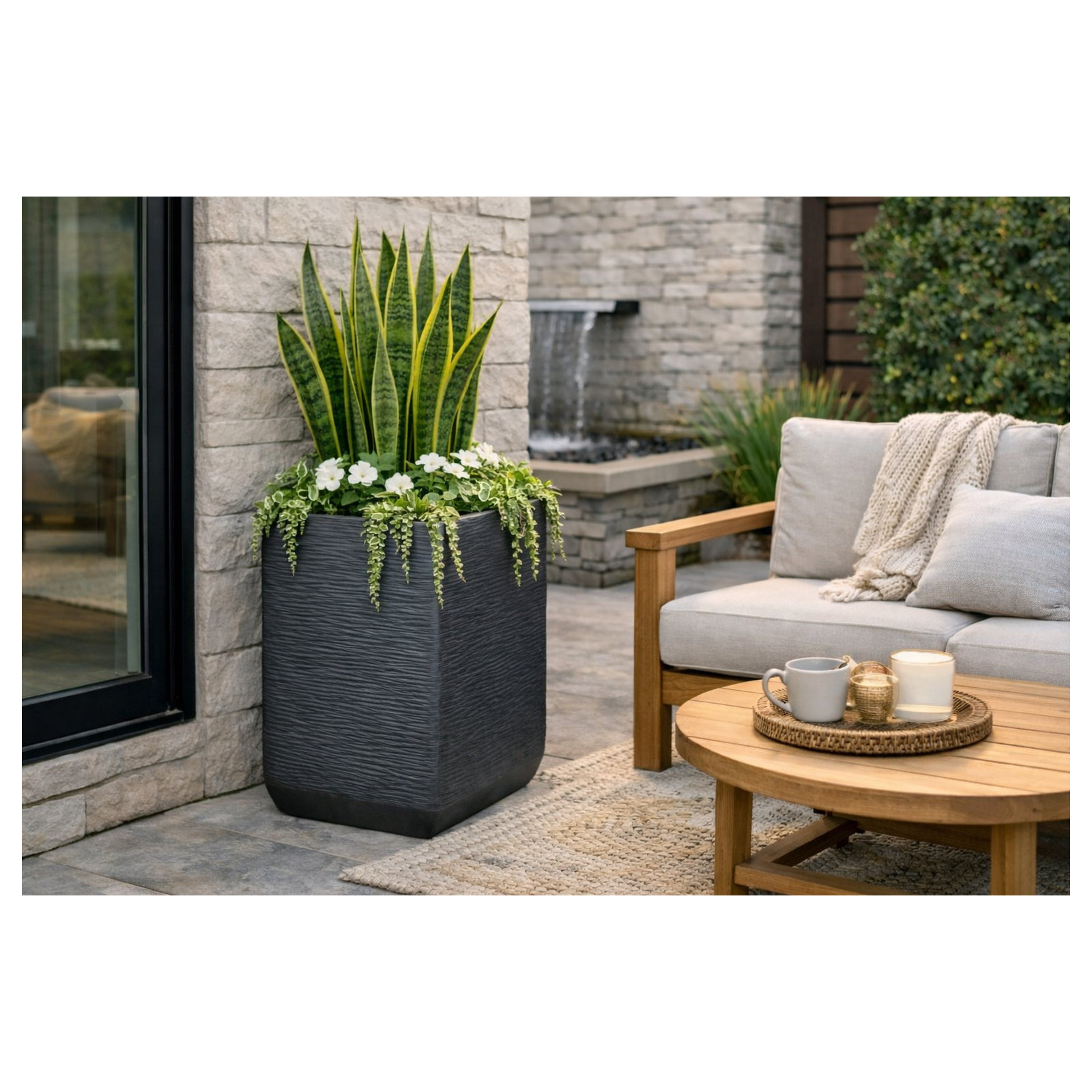 Lightweight Metropolitan Tall Square, Gray, 44" H x 30" W x 30" D