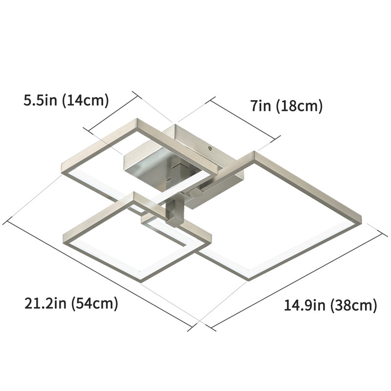 Joplynn LED Semi Flush Mount, Brushed Nickel