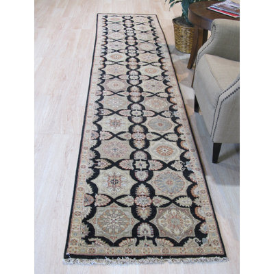 Tapis noir en laine noué à la main Timeless Agra