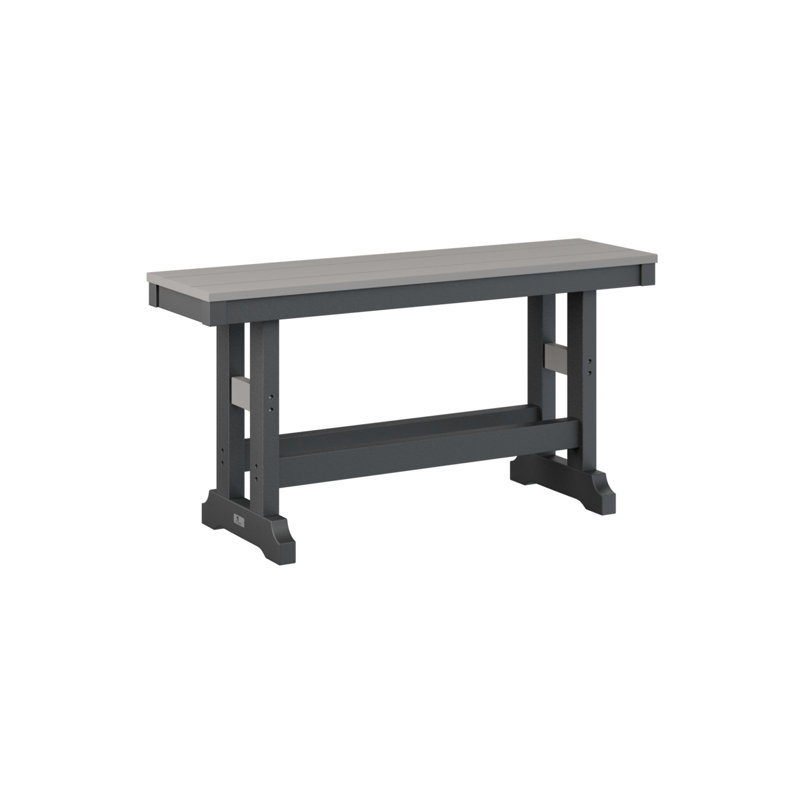 Banc de jardin berlinois 44 po Berlin, 23" H x 12.5" W x 44" D, Gris clair / noir