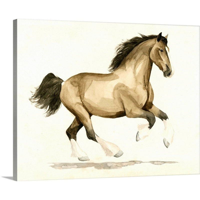 Clydesdale I, art mural sur toile, H 36 po x l 45 po x P 1 po, Toile tendue
