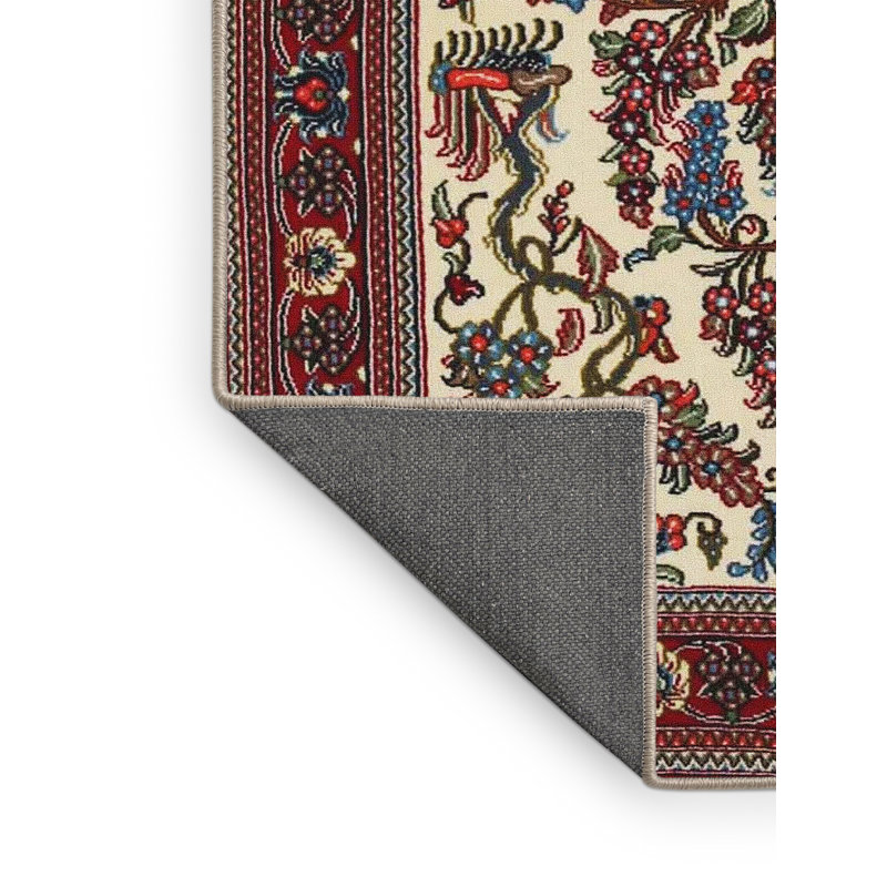 Tapis traditionnel rouge / beige Daelen, Rectangle 2 pi x 3 pi