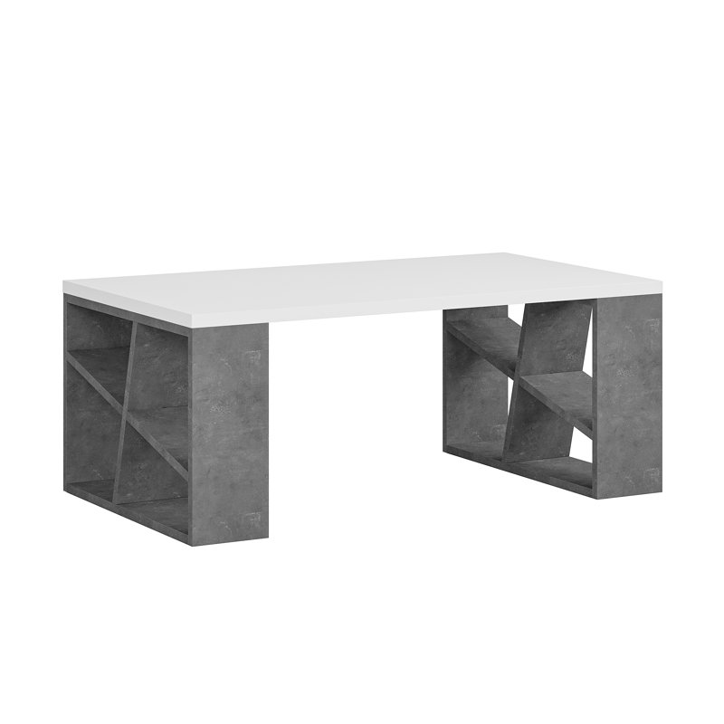 Aislin Coffee Table, White/Retro Grey